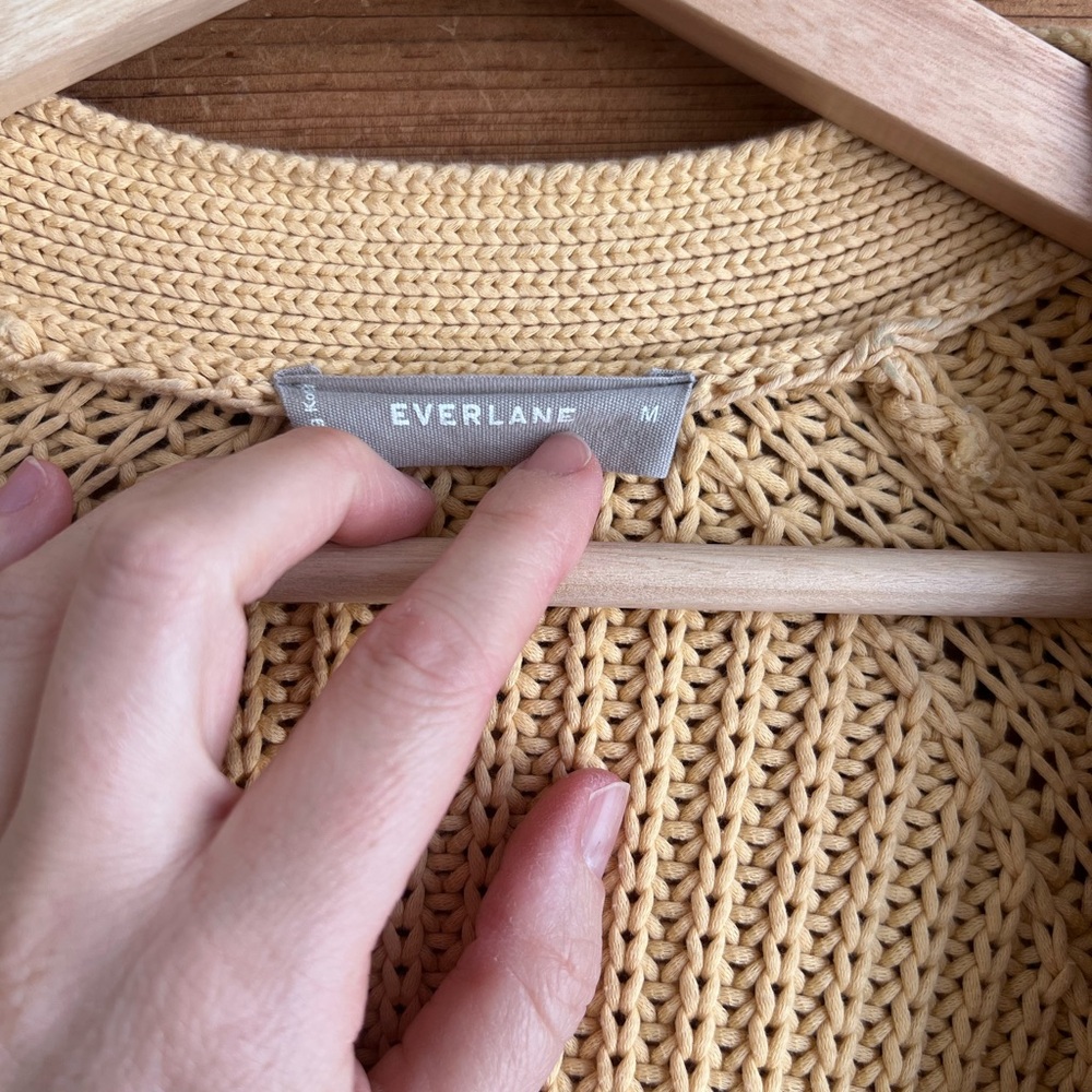 Everlane | Yellow Button-Up Knit Cardigan - Picture 4 of 7